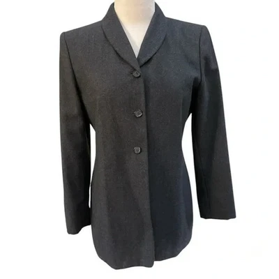 Jones New York Blazer женщин 8 черный 100% шерсти на заказ 3 кнопки винтажный Y2k - Изображение 1 из 4