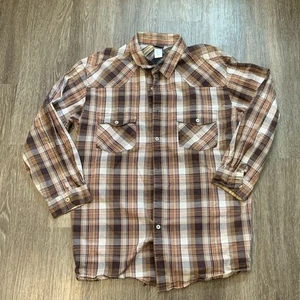 Patagonia Organic Cotton Plaid Button Up Shirt Mens XLarge Brown Plaid Outdoor - Picture 1 of 6