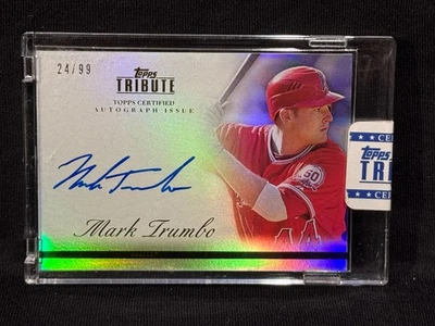 MARK TRUMBO ANGELS 2012 TOPPS TRIBUTE ENCASED CERTIFIED ON CARD AUTO # 24/99 - Image 1 of 2
