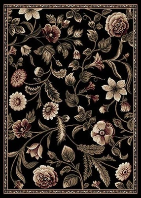 ALFOMBRA FLORAL NEGRA ORIENTAL 2X7 Persien RUNNER 029 - REAL 1' 9" X 7' 2" Foto 1 de 3
