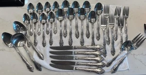 32 Teile Huntington Muster Edelstahl Besteck Oneida Ltd SSS mit Service Set - Bild 1 von 14