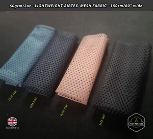 2oz/60gsm* - AIRTEX MESH FABRIC - SPORTSWEAR, BAGS & LINING - 150cm/60" wide - Picture 1 of 6