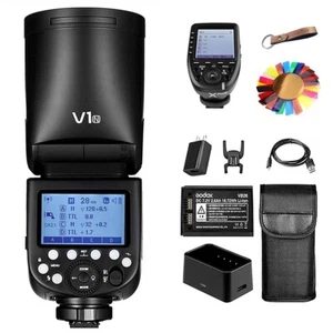 AU Godox V1-N TTL Camera Round Head Flash Speedlight + XPro-N Trigger for Nikon - Picture 1 of 12
