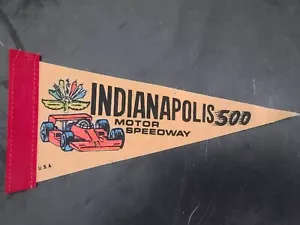 Vintage INDIANAPOLIS 500 Motor SPEEDWAY RACING PENNANT - Picture 1 of 4