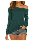 Womens SweaterShirts Off Shoulder Casual Ladies Long Sleeve Jumper Pullover Tops