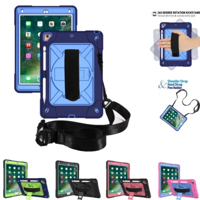 For iPad 9th 8th 7th 6th Gen Pro 11" Shockproof Rugged Stand W/Strap Case Cover - Image 1 of 4