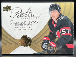 2021-22 UD Rookie EXQUISITE Collection Shane Pinto 35/99 Senators RC NM+ #07r-SP - Picture 1 of 6