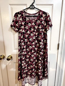 LULAROE DISNEY MICKEY MOUSE CARLY DRESS XS Pink Navy White - Picture 1 of 3