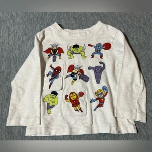 Baby Gap T-shirt Marvel Avengers Flippy Graphic long sleeve boys 18-24 months - Picture 1 of 11