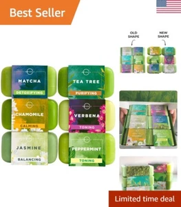 Sustainable Cold Pressed Men's Soap Bars - 6-Pcs Exfoliating Green Tea Set - Picture 1 of 10