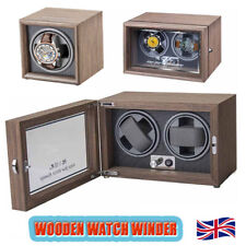 1/2 Slot Watch Winder LED Light Automatic Watch Display Quiet Wooden Luxury Gift