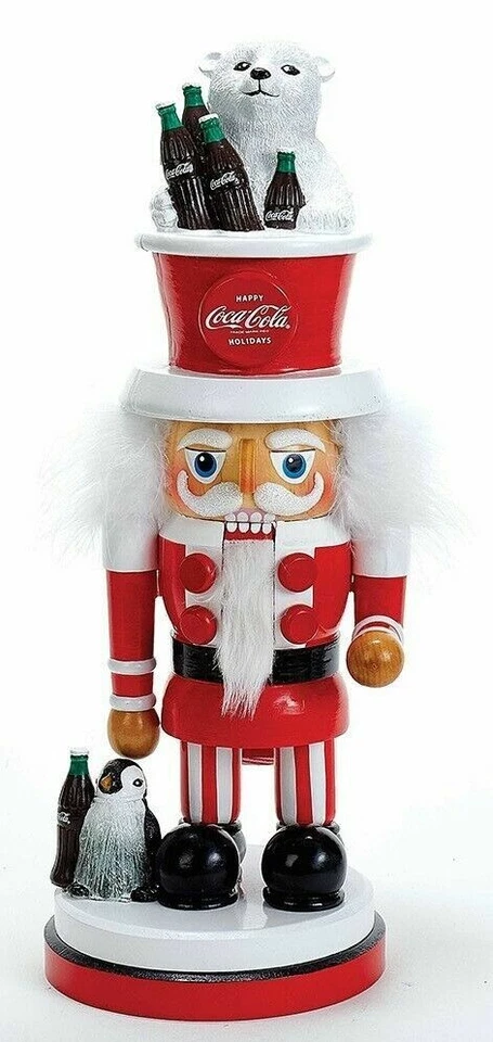 Kurt Adler Hollywood Coca Cola Nutcracker W/Polar Bear Hat 15" NIB - Image 1 of 4