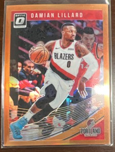 2018-19 Panini Donruss Optic Damian Lillard Orange Holo Prizm Refractor /199