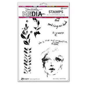 Ranger Dina Wakley Media Cling Stamps 6"X9" - She Is Wise MDR77848 - Foto 1 di 2