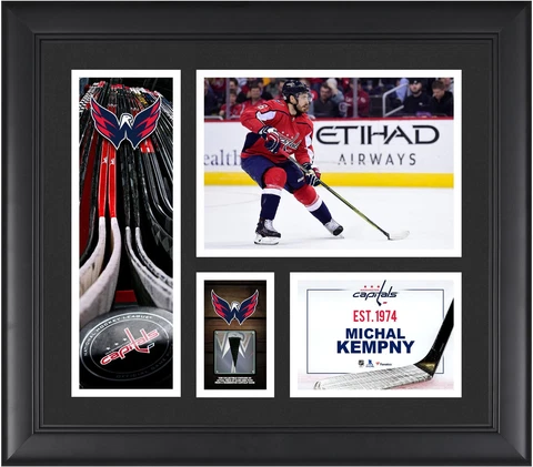 Michal Kempny Washington Capitals Framed 15x17 Collage & Piece of GU Puck Cover