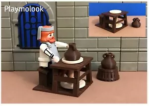 MINIATURE POTTERY WHEEL POTTER POTTER LATHE PLAYMOBIL ACCESSORIES NOT INCLUDED - Foto 1 di 3