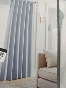 Threshold Blue Linen Aruba Window Curtain Panel - 50w x 84L - Picture 1 of 5