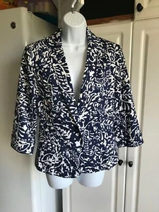 NWOT Women's 89th & Madison One Button Front Blazer Size Small (Blue/White) - Picture 1 of 7