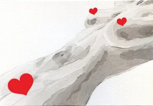Original Art Painting 4,2"x6,1" 10,7х15,4 cm Watercolour Nude Woman - Picture 1 of 2