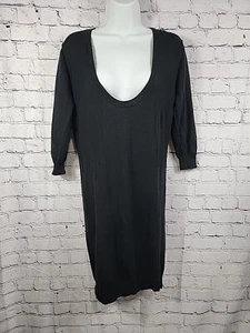 PHILLIP LIM 3.1 Womens Sz Lg Wool Cashmere 3/4 Sleeve Thin Knit Dress Black - Picture 1 of 8