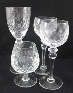 Rogaska Crystal Gallia Set of 1 Brandy Glass 1 Goblet and 2 Hock Wine Glasses - Picture 1 of 7