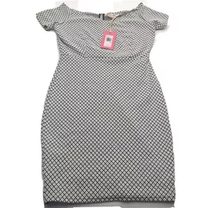Chelsea and Violet Women Medium Dress Black White Geometric Pattern $98 Dillards - Picture 1 of 8