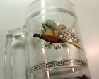 Vintage Glass Beer Stein Mug Pheasant Game Bird Theme Blue Tint