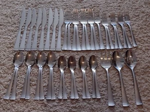Cambridge Solvay Sand Flatware Set Of 43 Pieces - Picture 1 of 8