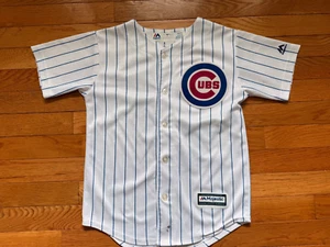 Kris Bryant #17 Chicago Cubs Majestic Cool Base Pinstripe Jersey Youth S (8) - Picture 1 of 4
