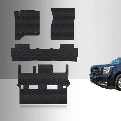 ToughPRO Floor Mats + 3rd Row Black For Chevrolet Tahoe Bucket 2015-2020 - Image 1 of 4