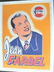 Cartel Antigua Artista Music Hall Jean Farbel Victory Bruselas Bélgica 1950 - Picture 1 of 3