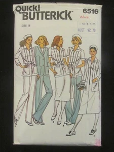 BUTTERICK PATTERN - 6516 LADIES UNIFORM PACK JACKET DRESS PANTS SKIRT SZ 14 USED - Picture 1 of 2
