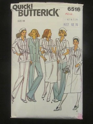 BUTTERICK PATTERN - 6516 LADIES UNIFORM PACK JACKET DRESS PANTS SKIRT SZ 14 USED - Image 1 of 2