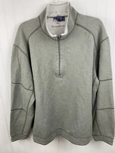 Tommy Bahama Para Hombre Suéter Gris y Verde Salvia Reversible 1/4 Cremallera Informal XXL - Imagen 1 de 12