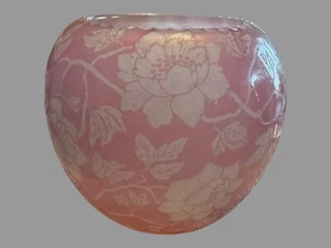Steuben Acid Cutback Pink Rosalie over Alabaster Floral Decorated 7” Vase - Picture 1 of 8