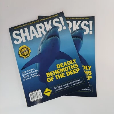 Lot Of 2- SHARKS Shark Week Magazine DEADLY BEHEMOTHS OF THE DEEP - Image 1 of 4