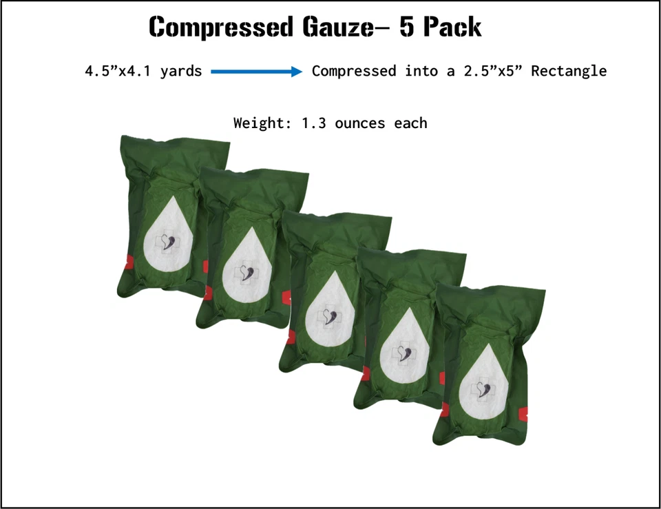 Gasa comprimida - 4,5"x4,1 yardas - Paquete de 5 Foto 1 de 1