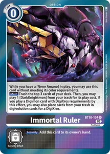 Foil Immortal Ruler BT10-104 R Xros Encounter Digimon TCG - Picture 1 of 2