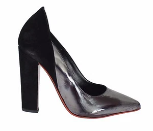 Cedric Charlier grau schwarz Leder Wildleder hochhackige Pumps Schuhe EU41/US10,5 UVP 660 $ - Bild 1 von 9