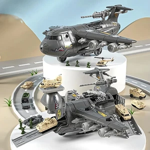 D&I Militärflugzeug Spielzeugflugzeug Transporter Militär Kinderspielzeug Bauset - Bild 1 von 9