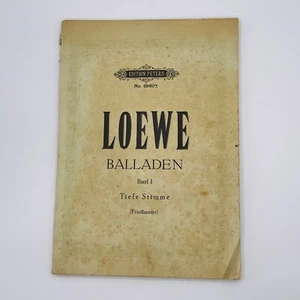 Piano Sheet Music Loewe Balladen Band 1 No 2960b Edition Peters Tiefe Antique - Picture 1 of 13