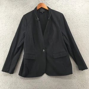 Lane Bryant Blazer Coat Jacket Womens 18 Black One Button Collared Long Sleeve - Picture 1 of 19