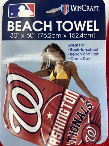 WASHINGTON NATIONALS Beach Towel WinCraft 30 X 60 New Gifts Swim Holiday MLB Cover