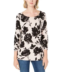 I.N.C Womens Floral Print Basic T-Shirt, Pink, Medium - Picture 1 of 1
