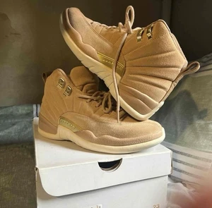 Nike Air Jordan 12 Retro Damengröße 8 Vachetta hellbraun gold Turnschuhe AO6068-203 - Bild 1 von 7