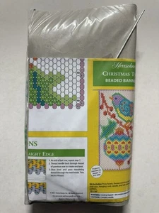 HERRSCHNER'S Beaded Banner kit Christmas tweets/ HOLIDAY PONY BEADS 12X16" NEW - Picture 1 of 7