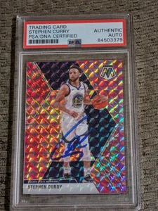 Stephen Curry PSA Authentic Signed Card Pink Mosaic Golden State Warriors - Picture 1 of 2