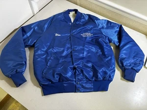 VTG 80s/90s West Ark Satin Bomber Jacket Sz L USA - Picture 1 of 9
