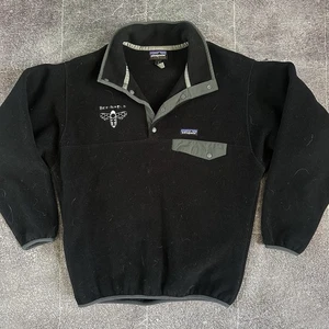 Para hombres Patagonia Synchilla Negro Gris Snap T Polar Pullover Chaqueta Bomber Talla S - Imagen 1 de 3