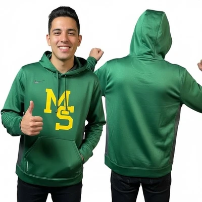 Sudadera Pullover Nike S Sudadera con Capucha Verde Logo MS Therma-Fit Dri-Fit Performance Foto 1 de 4